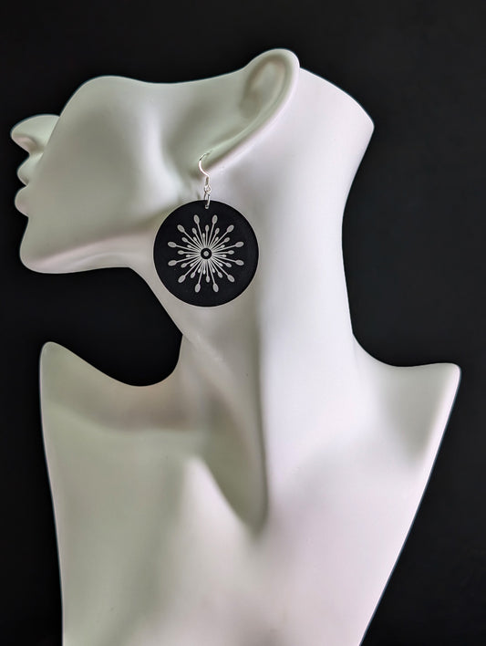 "Bottlebrush" | Black Earrings