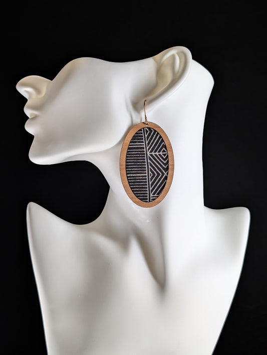 "Eucalyptus Kimono #01" | Timber Textile Earrings