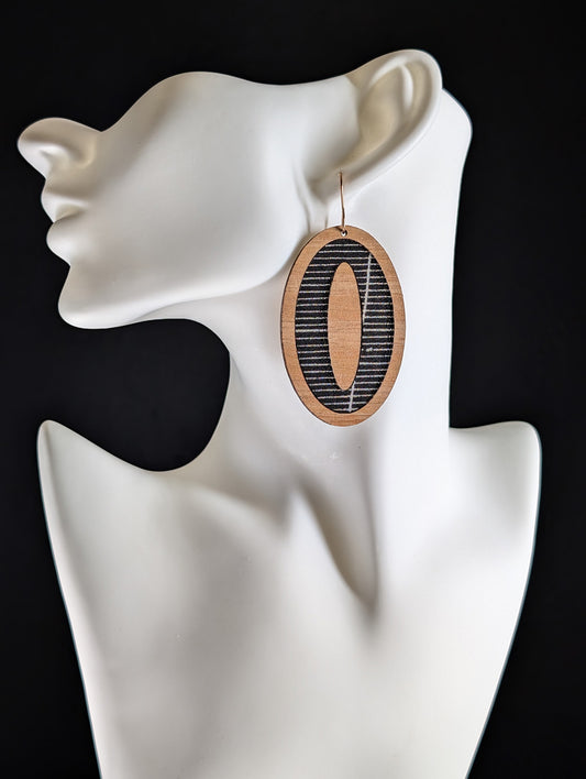 "Eucalyptus Kimono #02" | Timber Textile Earrings