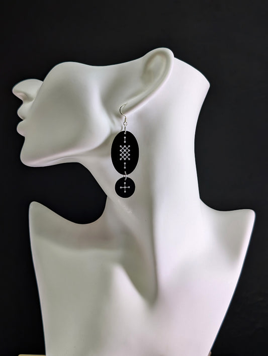 "Stitch in Time" | Black Earrings